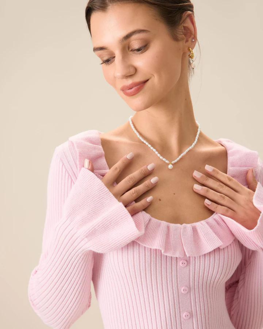 Robe Midi Détails Volants Manches Évasées-Marais Paris-Marais Paris