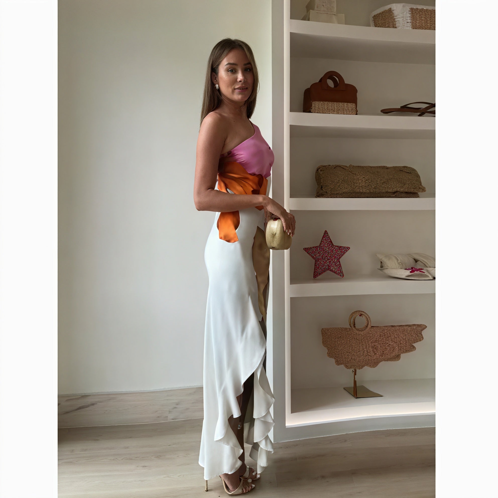 Robe Maxi Femme – Imprimée Asymétrique, Col Halter, Sans Manches-83229-23d446ba-cb9b-455c-94d7-2f03a4cd37c5