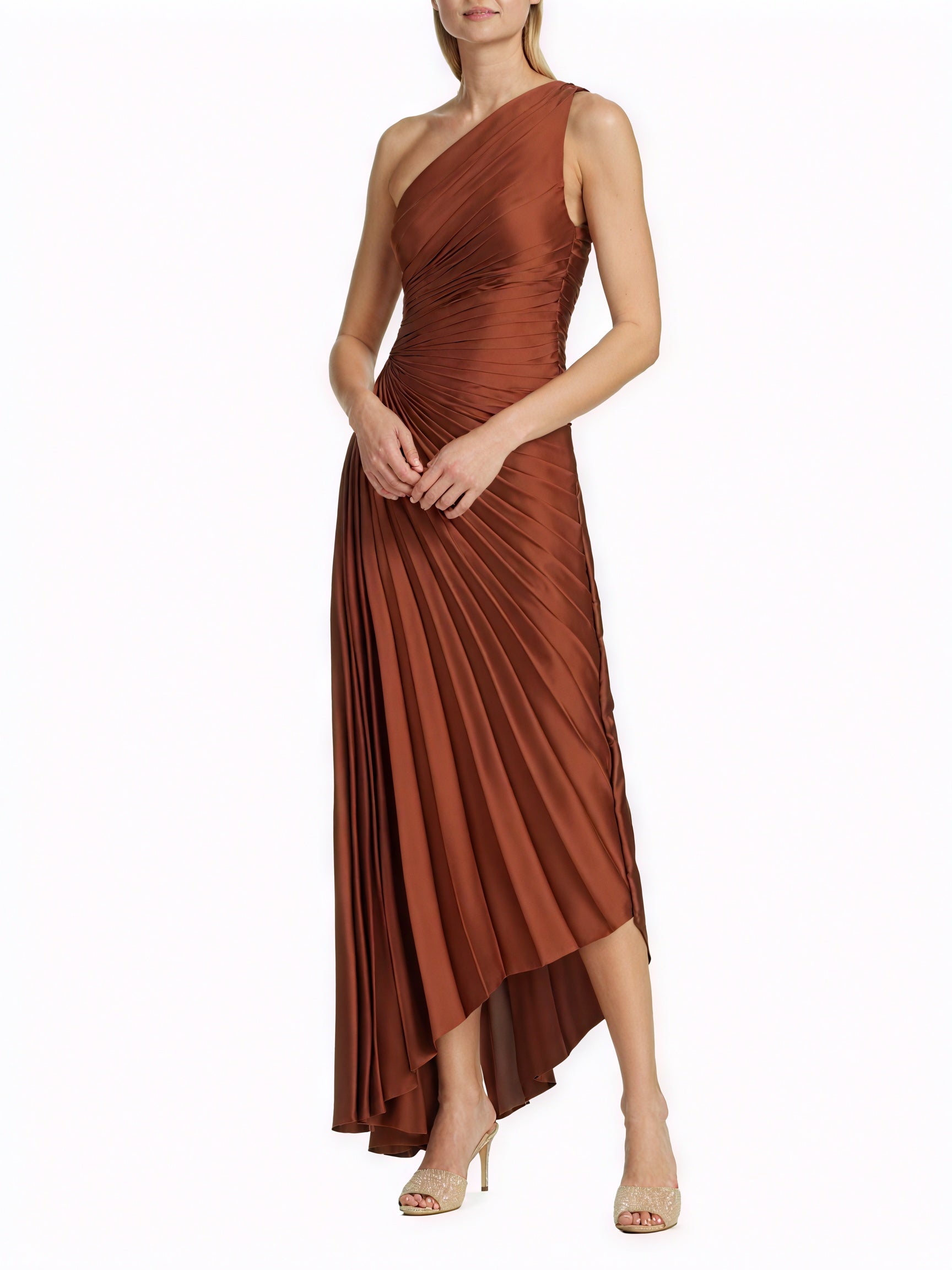 Robe Femme Plissée Épaule Unique Ourlet Asymétrique – Élégante-83236-89a6f483-683d-4125-bfef-14561b9c6c7b