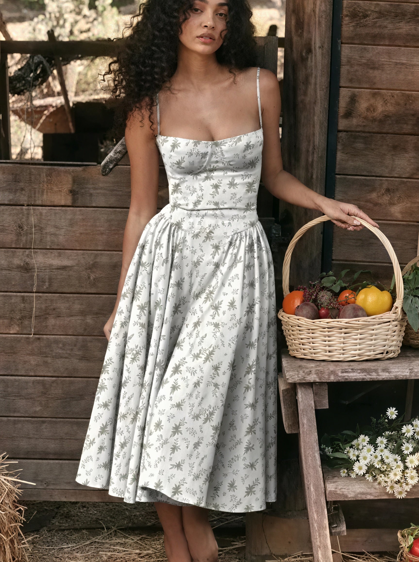 Robe Midi/Maxi Élégante – Corsage Structuré, Jupe Évasée-Dresses-Marais Paris-Gris-S-Marais Paris