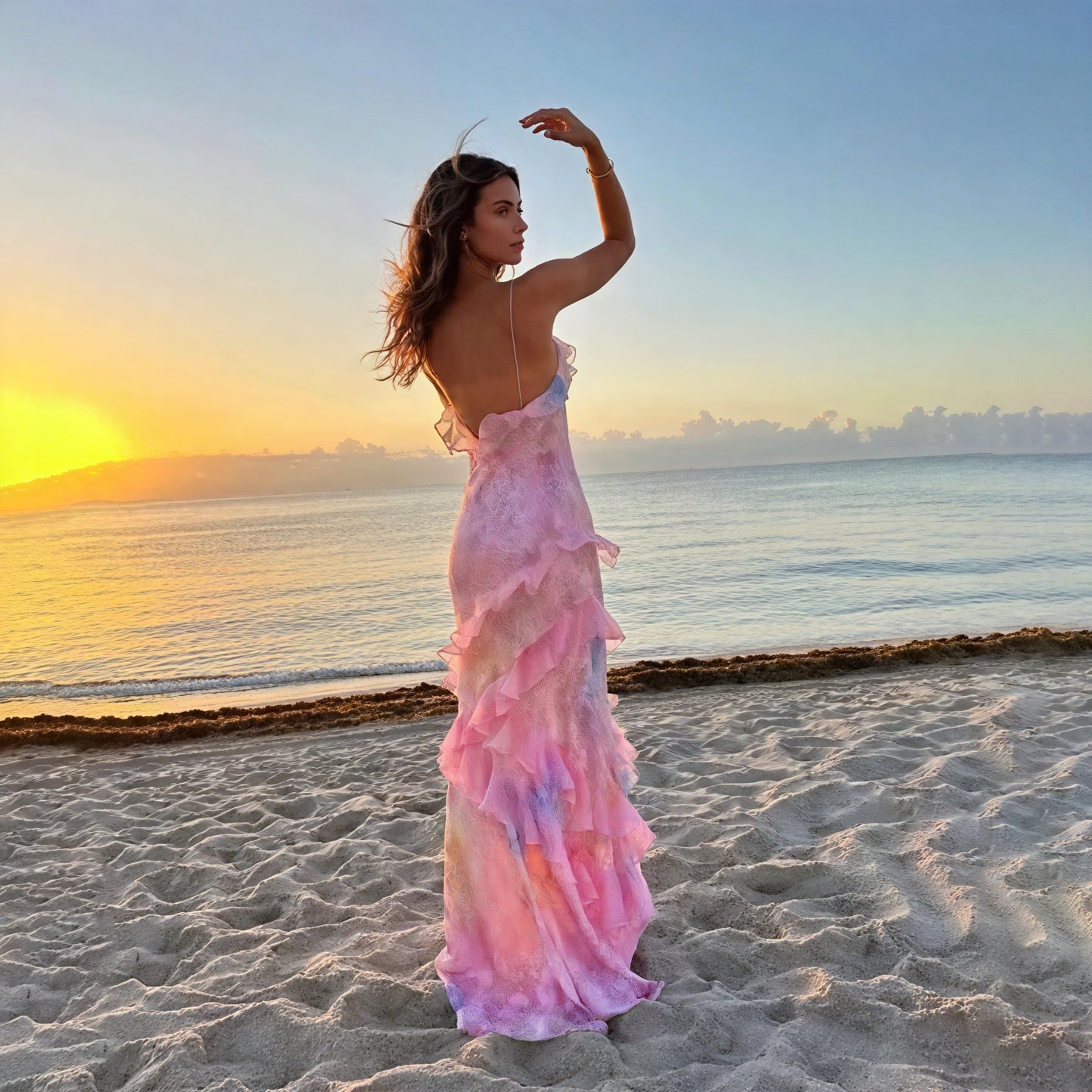 Marais Paris Robe Fluide Femme – Sans Manches, Bretelles Fines, Volants-83280-901d5f02-4cc7-4b2e-8835-73bc7a3047e7