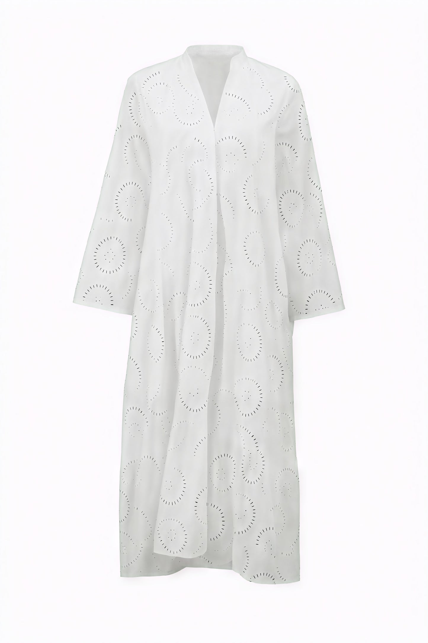 Marais Paris Women's Dress – Eyelet, V-Neck, 3/4 Sleeves, Button-Down-83323-d901f975-ff45-46e9-a7af-5162386a80c7