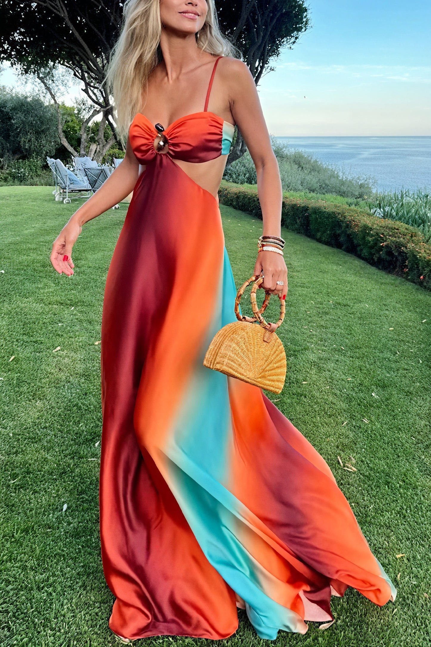 Women's Satin Ombre Cut-out Spaghetti Strap Dress-83593-091ad044-d068-4c8f-a822-05dfe422ac96