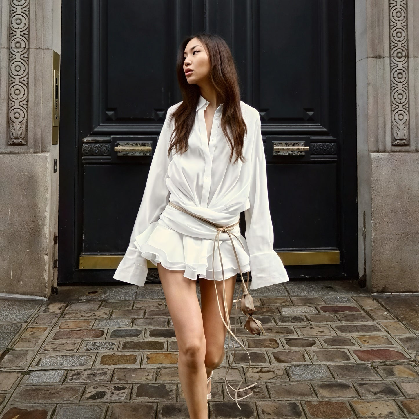 Robe Chemisier Blanche Femme – Manches Longues, Boutonnée, Élégante-83661-73ff15e4-555d-4e8a-805d-203d4dcf5690