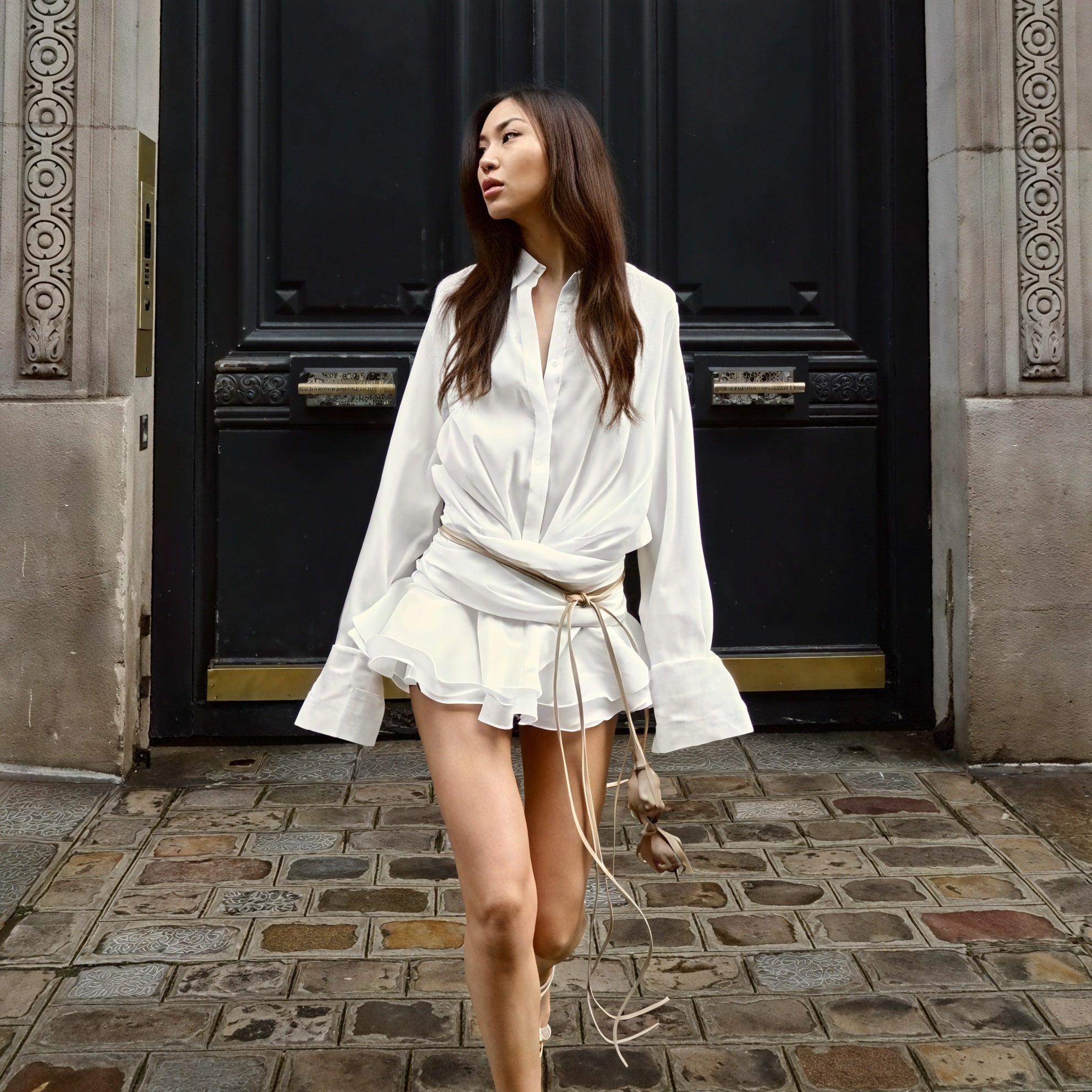 Robe Chemisier Blanche Femme – Manches Longues, Boutonnée, Élégante-83661-73ff15e4-555d-4e8a-805d-203d4dcf5690