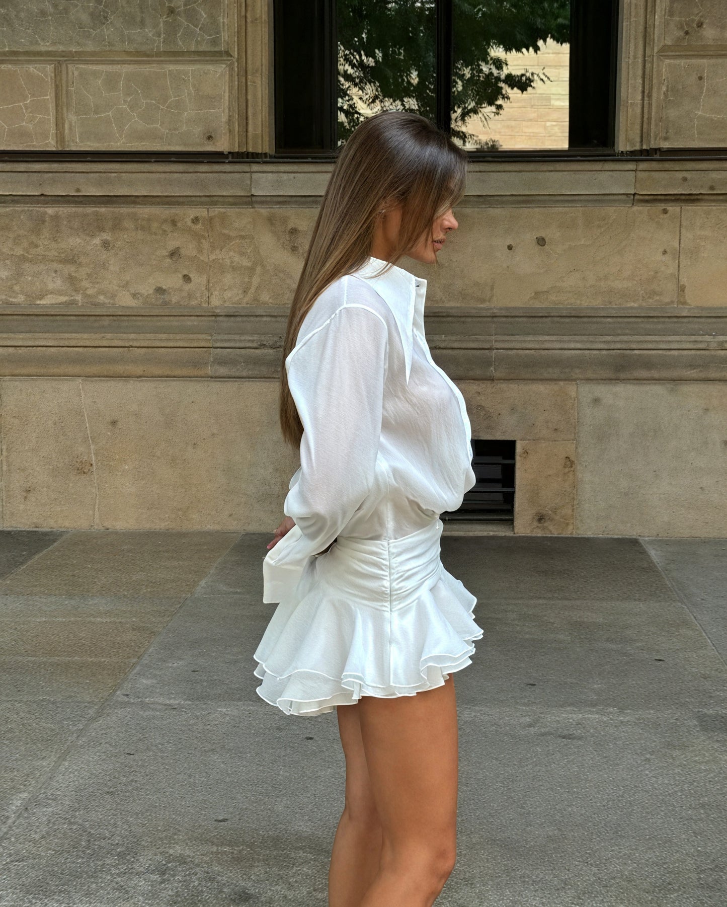 Robe Chemisier Blanche Femme – Manches Longues, Boutonnée, Élégante-83661-6b47b93c-dd64-4447-aa4b-eb3a5cbe9438