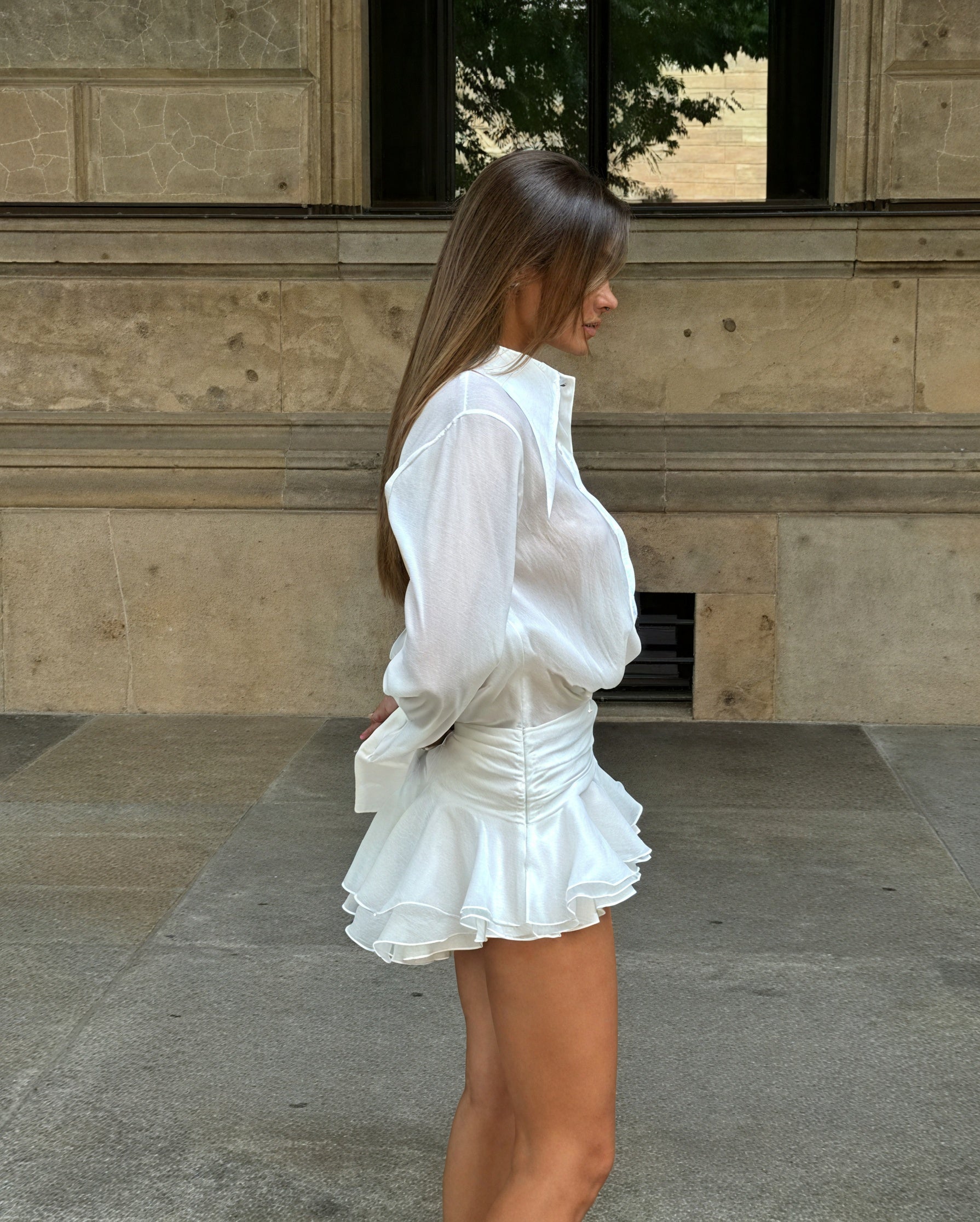 Robe Chemisier Blanche Femme – Manches Longues, Boutonnée, Élégante-83661-6b47b93c-dd64-4447-aa4b-eb3a5cbe9438