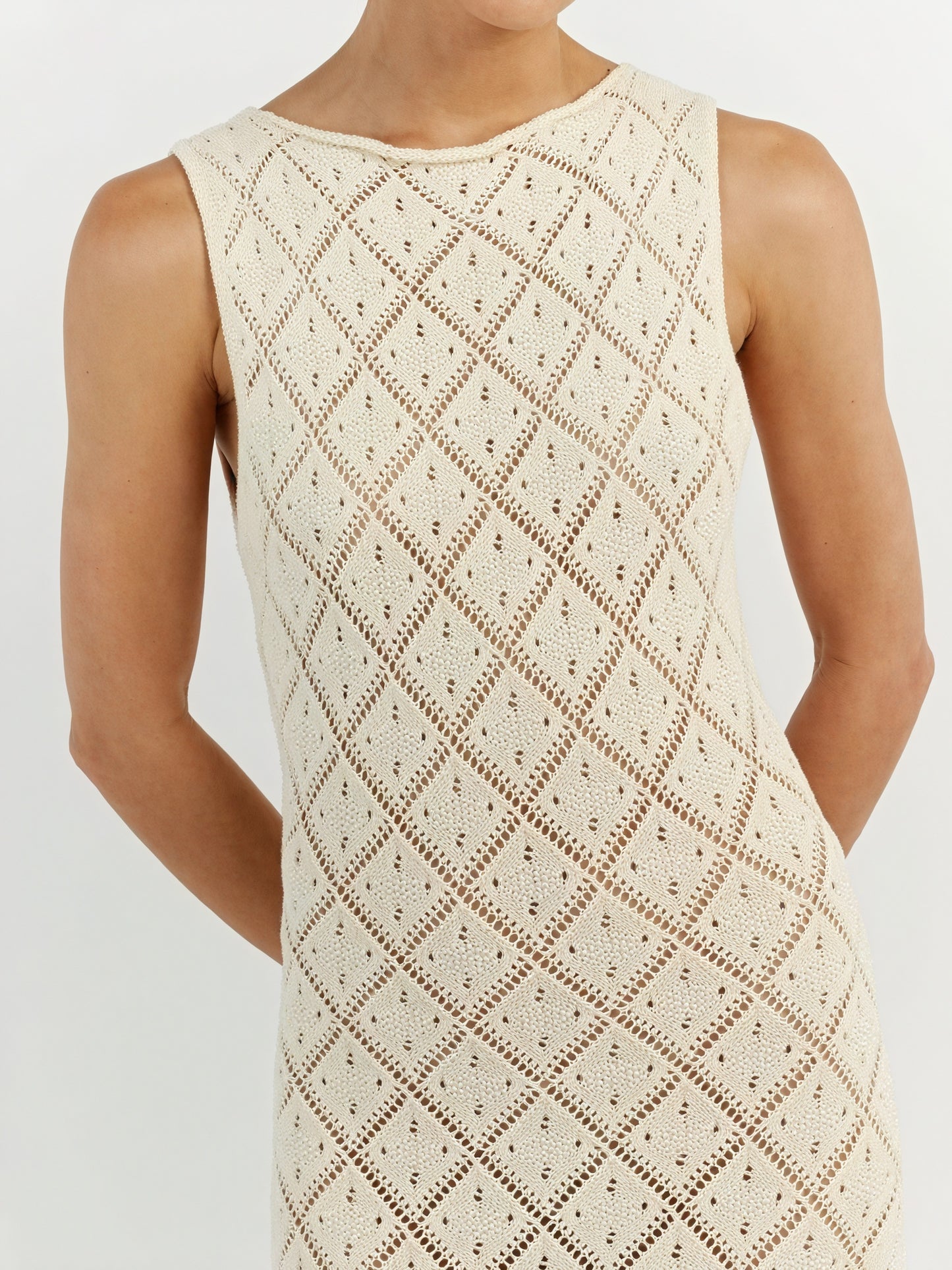 Robe Longue Femme Sans Manches Tricot Ouvert Maxi, Style Décontracté-83712-cdf48d5b-77b5-4035-8e36-45266b86153b