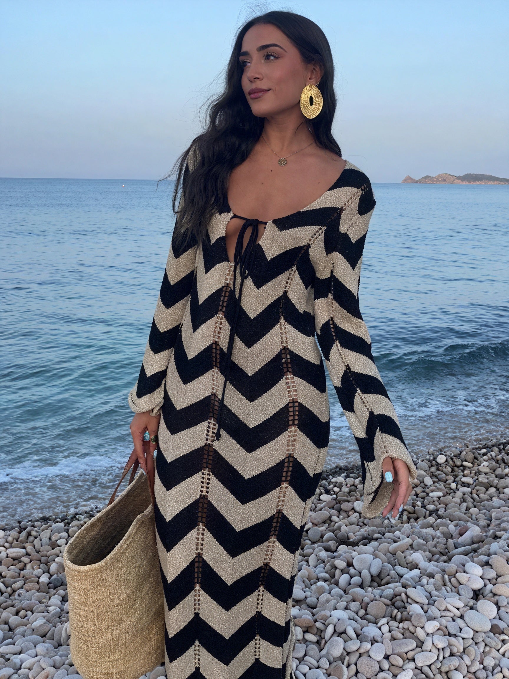 Femme Robe Maille Motif Chevron Manches Longues Moderne-83785-baf4cec6-5aba-47ef-b055-0a3db71487b4