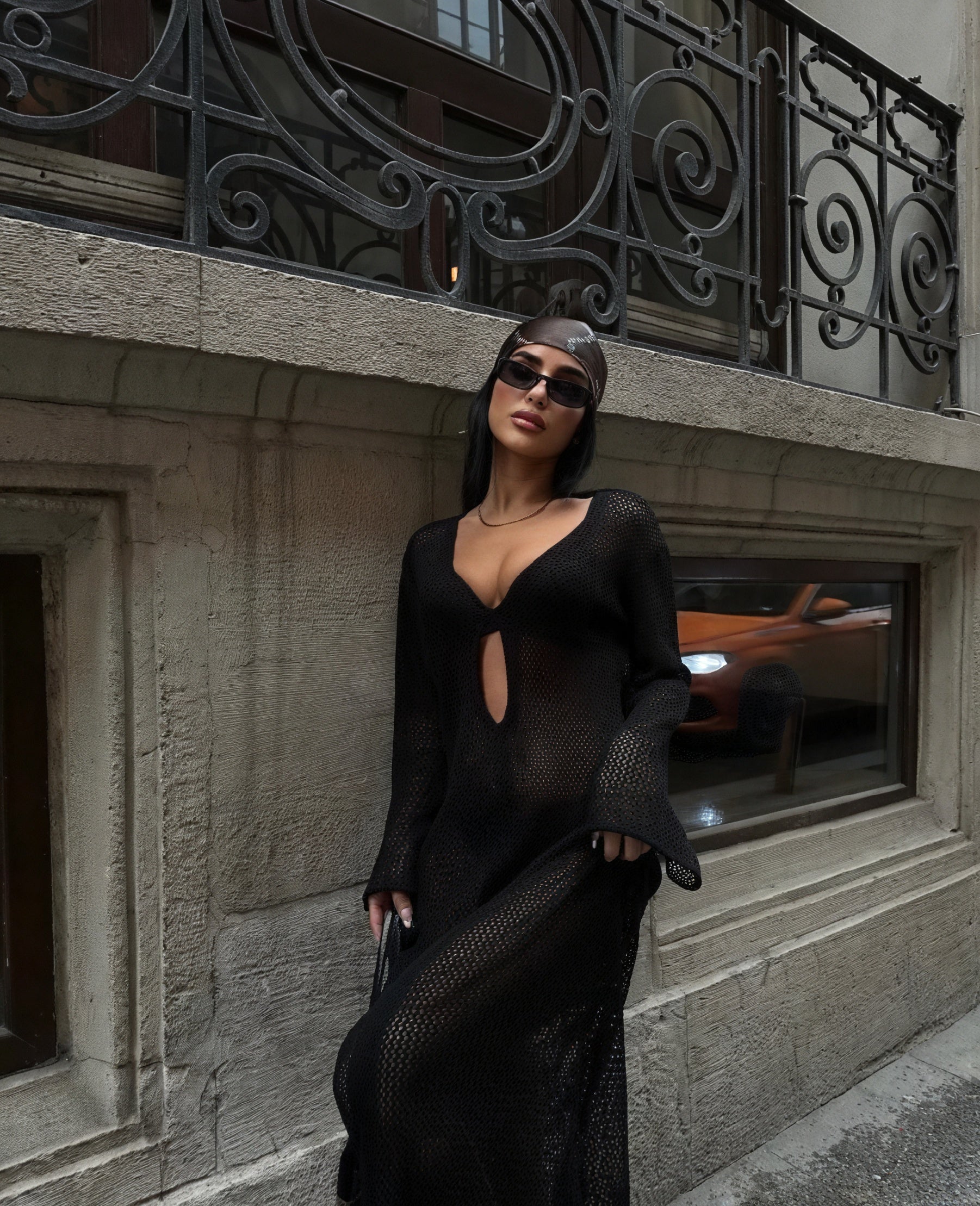 Robe Maxi Femme Maille Transparente Manches Longues Découpes-83803-c699fdfa-01b8-463f-b312-9eb6ee7dc234