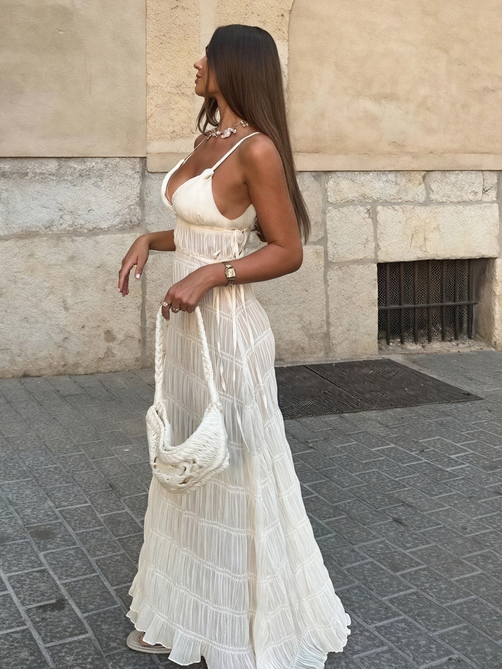 Robe Maxi Femme – Bretelles Fines Plissées Fluide-83811-19891741-1351-4ddb-b672-643e30d6fe50