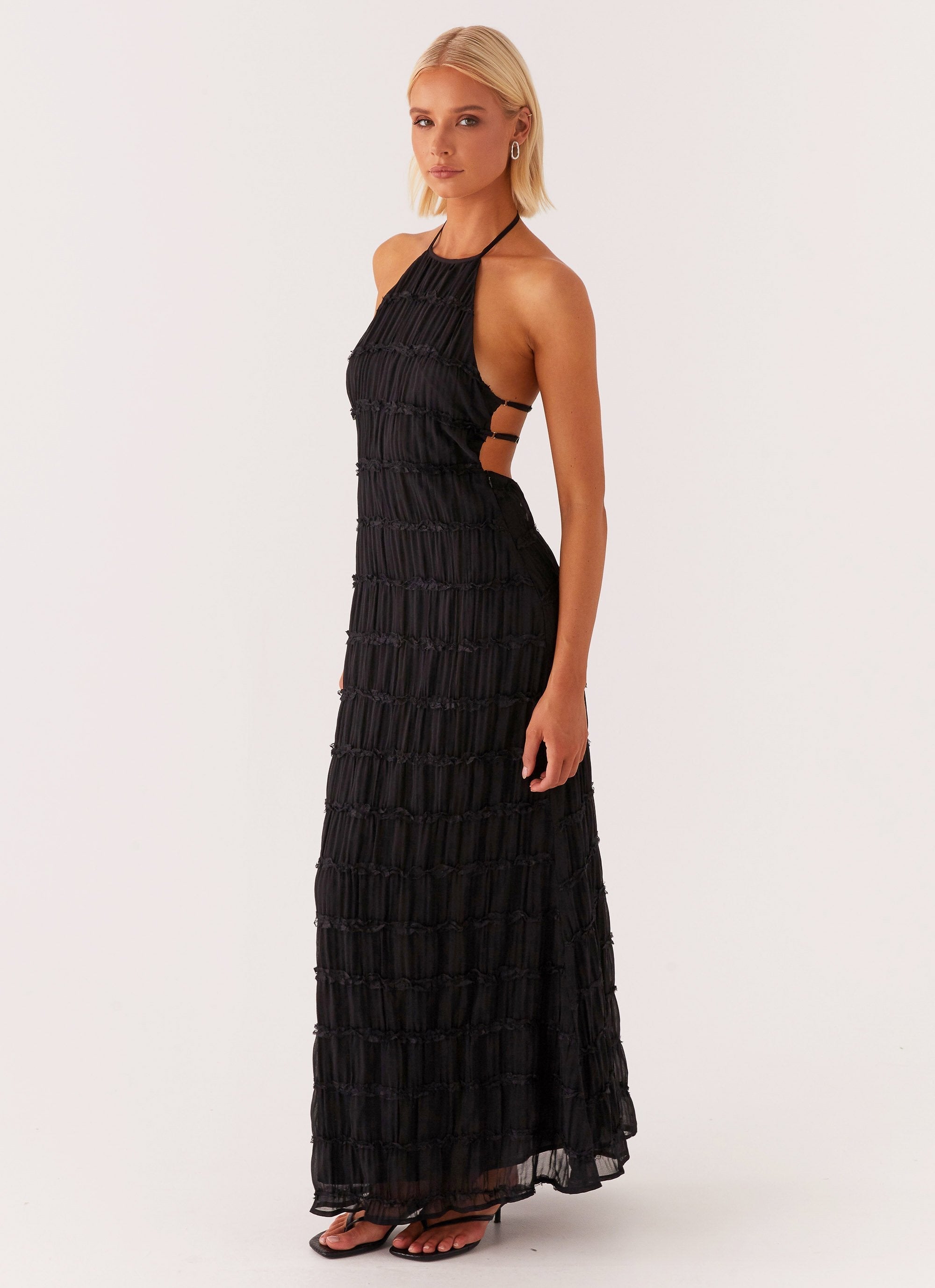 Robe Maxi Femme – Col Halter, Tissu Texturé, Élégante, Marais Paris-83499-866dba17-ae73-4158-89b0-0af3908ba66c