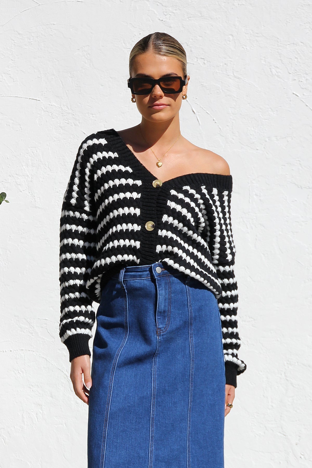 Jupe Midi Denim Femme Coupe Droite Classique-Skirts-Marais Paris-Marais Paris