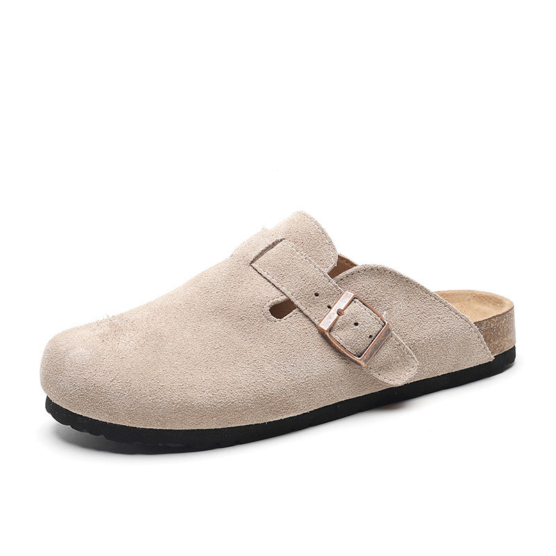 Mules Femme en Daim – Dos Ouvert, Semelle Liège, Bride Ajustable-82019-8a651c78-edc6-4394-b77b-cac6ee31eb9e