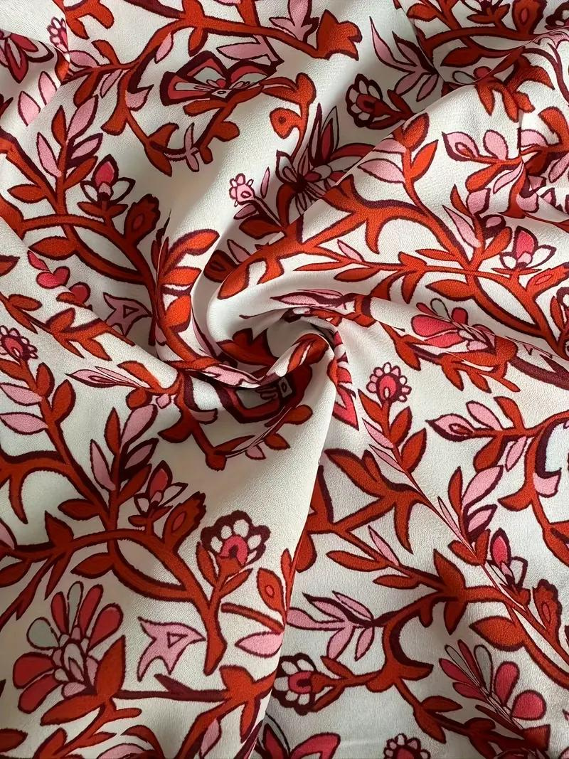 Robe Maxi Fleurie Décolleté V Taille Nouée Manches Courtes Fluide Bohème Été Plage-Marais Paris-Marais Paris