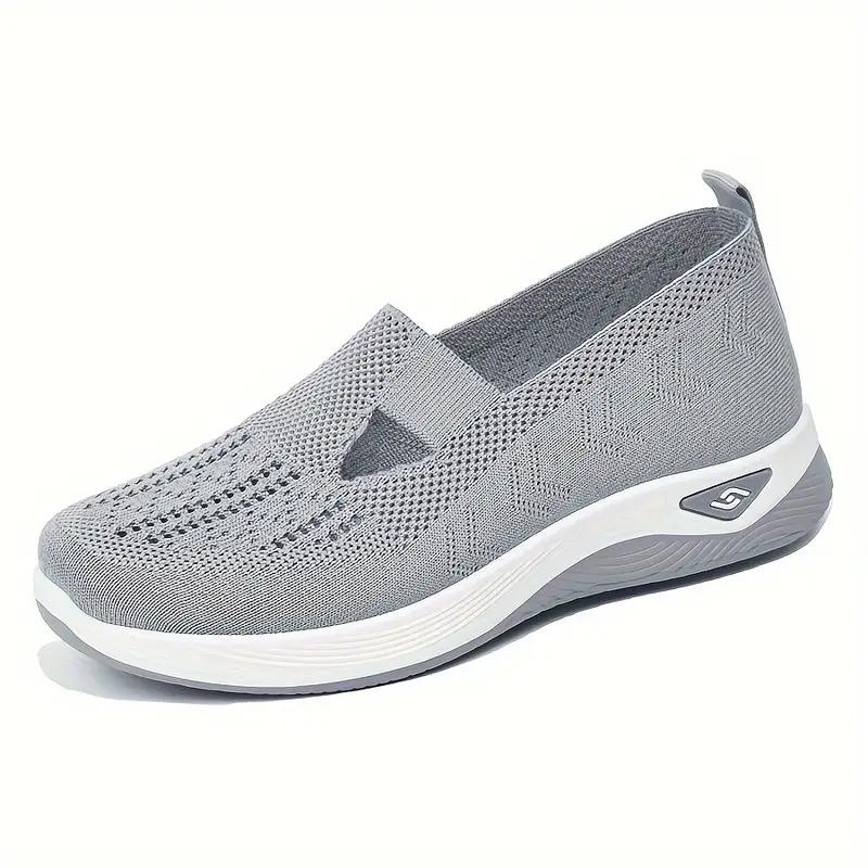 Slip-On Sneakers - Breathable Knit, Lightweight, Comfortable-Shoes-Marais Paris-Gris-36-Marais Paris