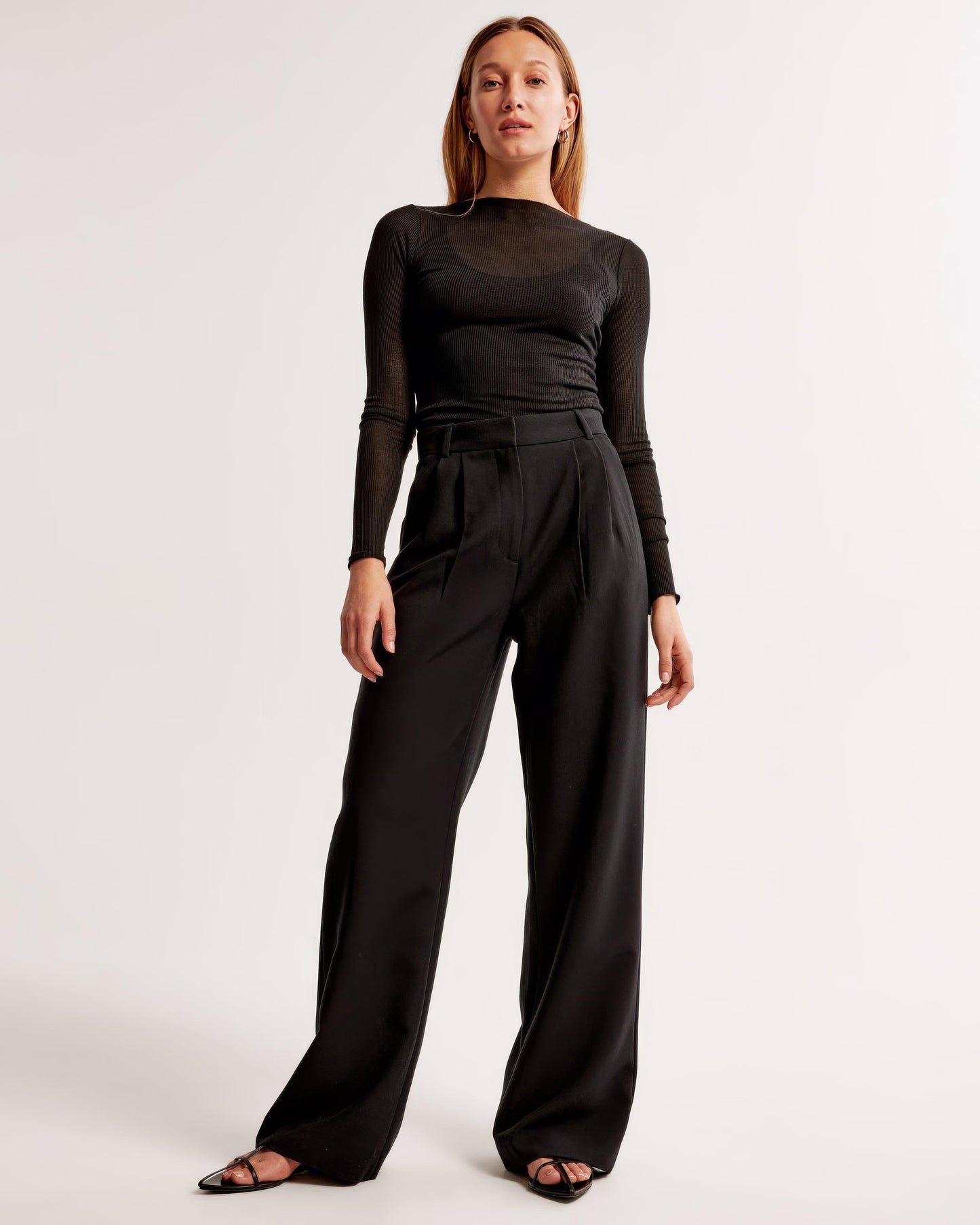 Pantalon Jambe Large Taille Haute Coupe Moderne-Pants-Marais Paris-Noir-XS-Marais Paris