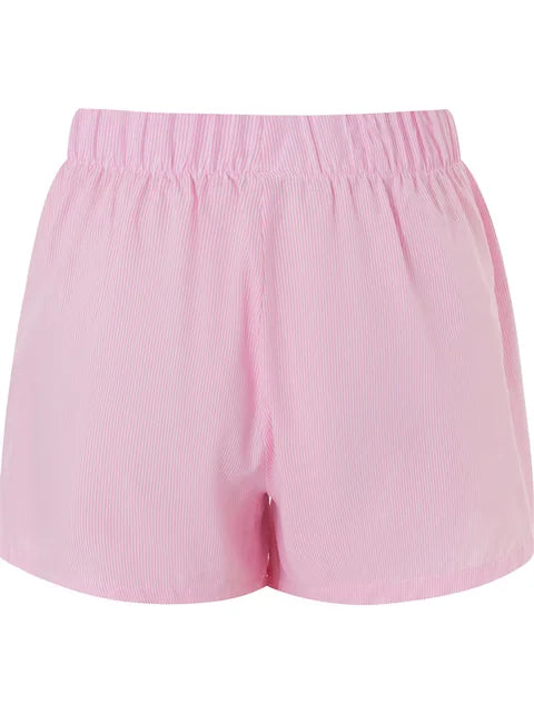 Shorts Femme Coton Rayé – Taille Élastique, Loungewear-81738-a27bee70-897b-4a62-ac46-aeb4e540feae