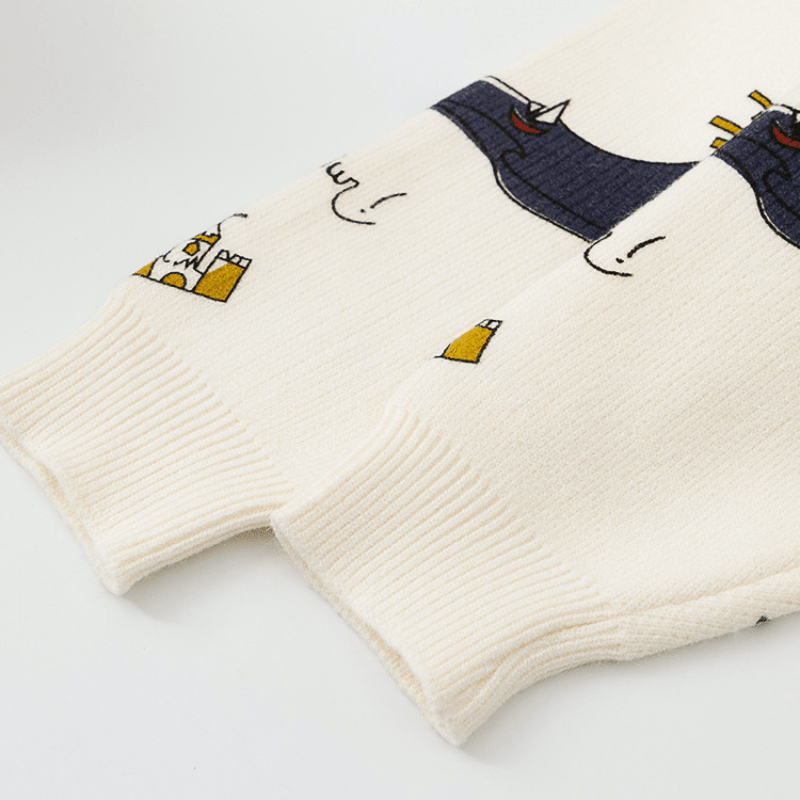 Cardigan Oversized avec Broderies Ludiques pour Femmes-Women Cardigans-Marais Paris-Marais Paris