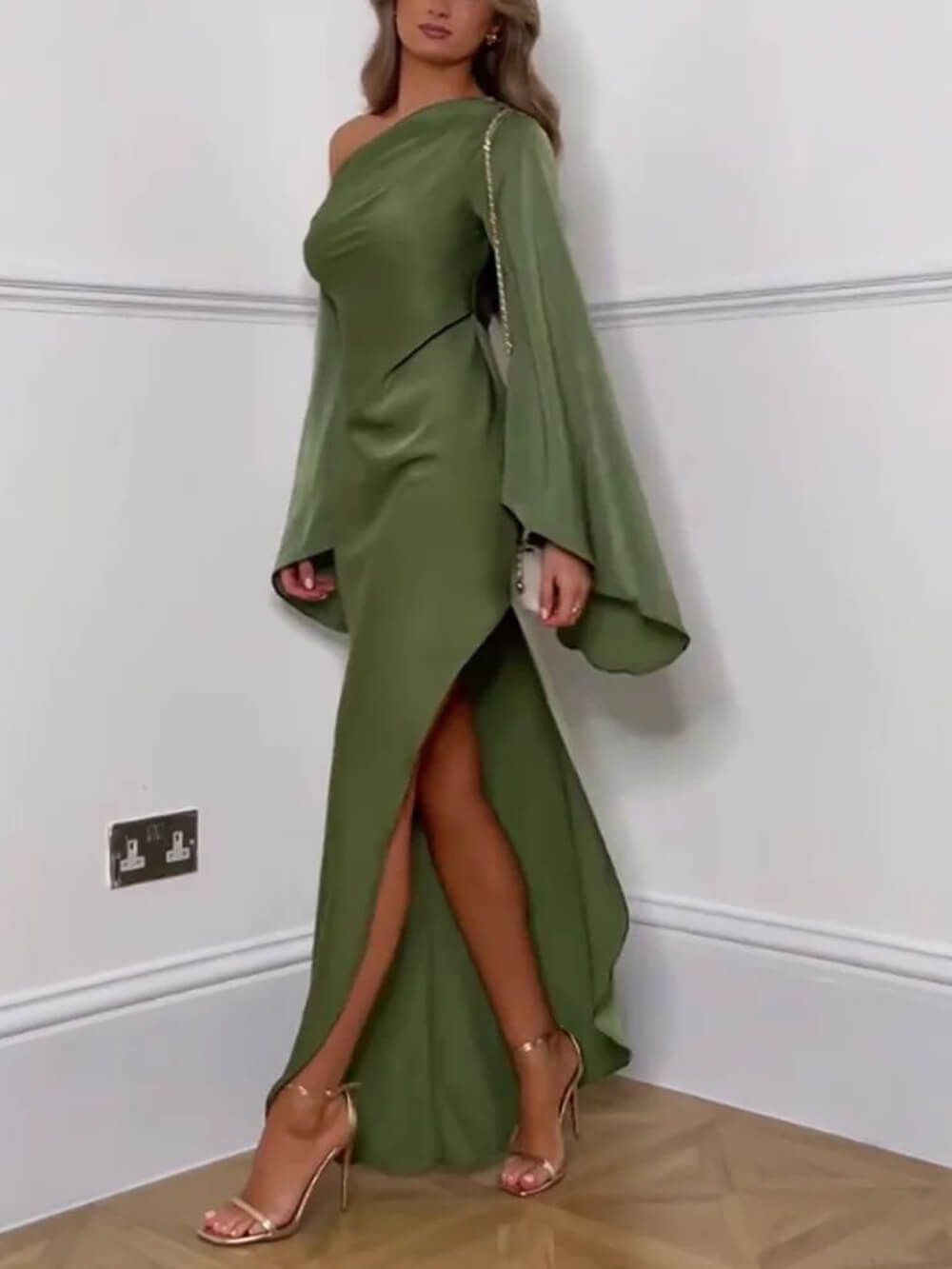 Robe Longue Asymétrique - Élégante, Soirée, Fente Haute-Maxi Dress-Marais Paris-Marais Paris