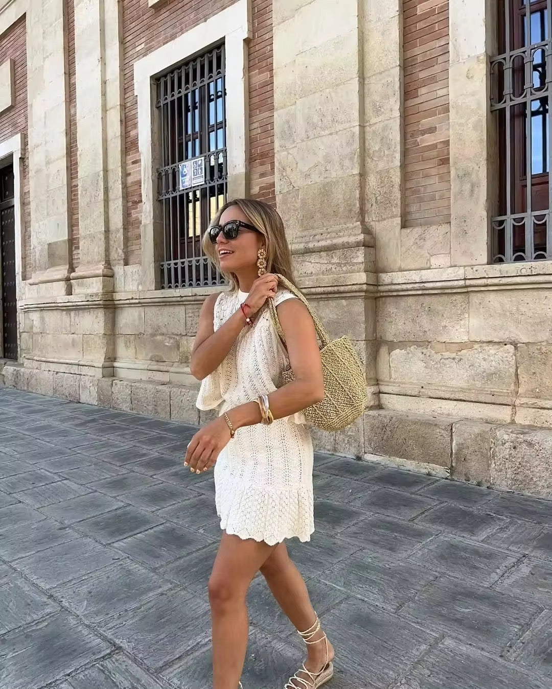 Ensemble Deux Pièces Femme – Top Tricoté & Jupe A-Line Bohème-Dresses-Marais Paris-Marais Paris