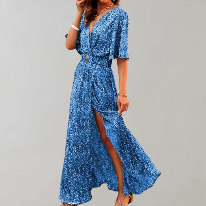 Marais Paris Robe Maxi Élégante et Flottante pour Événements-Long Dress-Marais Paris-Bleu-XS-Marais Paris