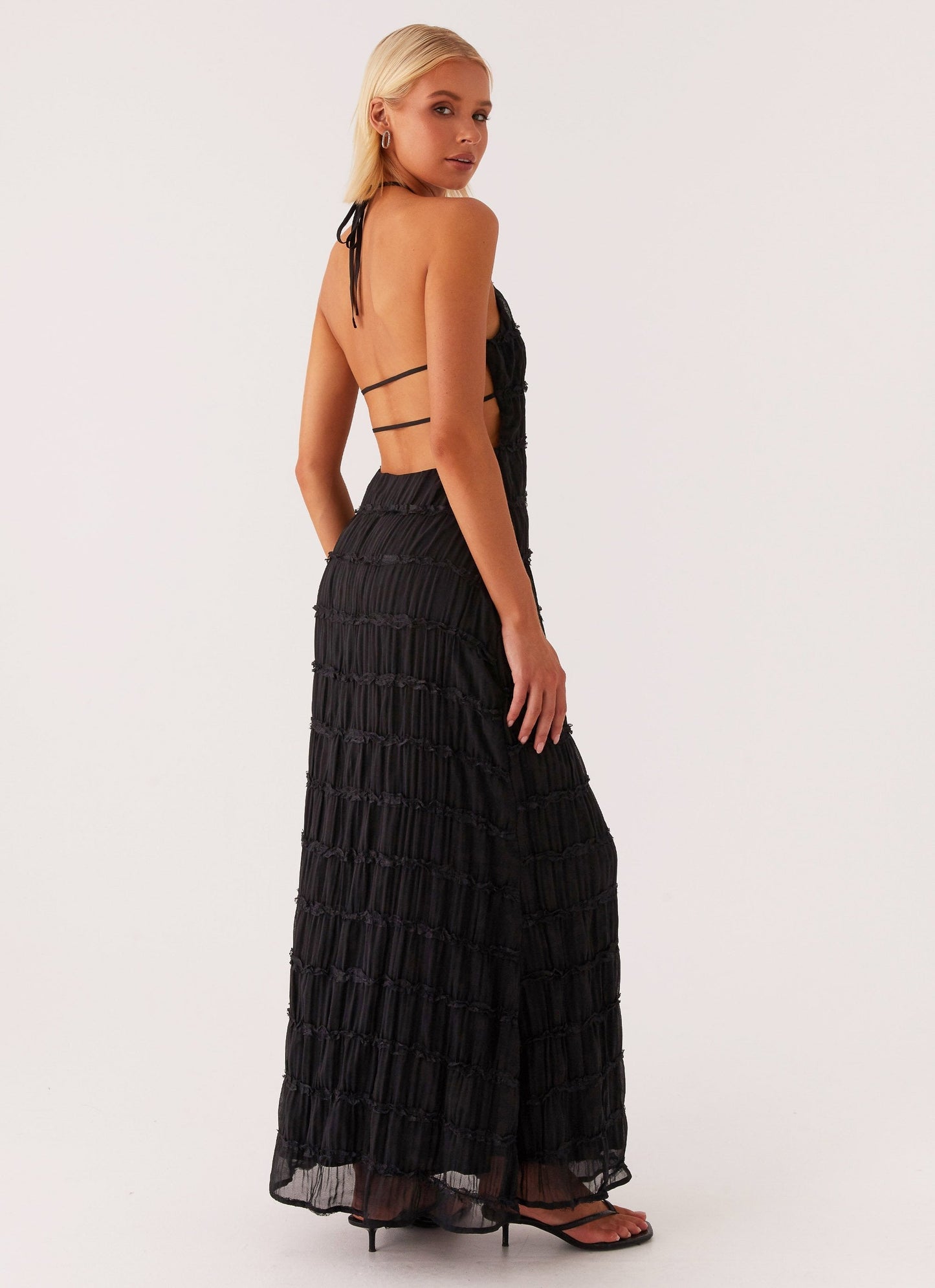 Robe Maxi Femme – Col Halter, Tissu Texturé, Élégante, Marais Paris-83499-ce197c2b-dbe8-4022-9453-4f366000c0c4