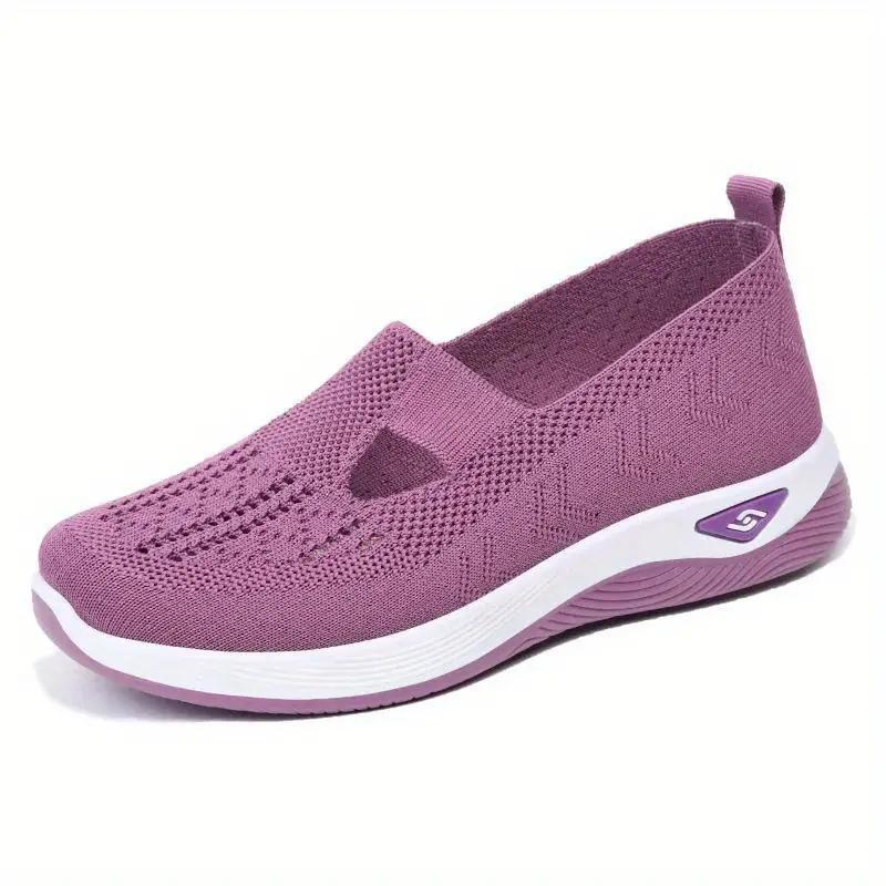 Slip-On Sneakers - Breathable Knit, Lightweight, Comfortable-Shoes-Marais Paris-Violet-36-Marais Paris