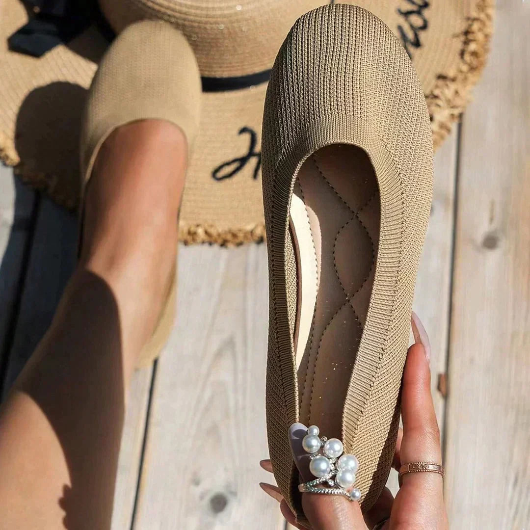 Ballerines Femme Tricotées - Confort & Élégance - Chaussures Plates-Shoes-Marais Paris-Marron-36-Marais Paris