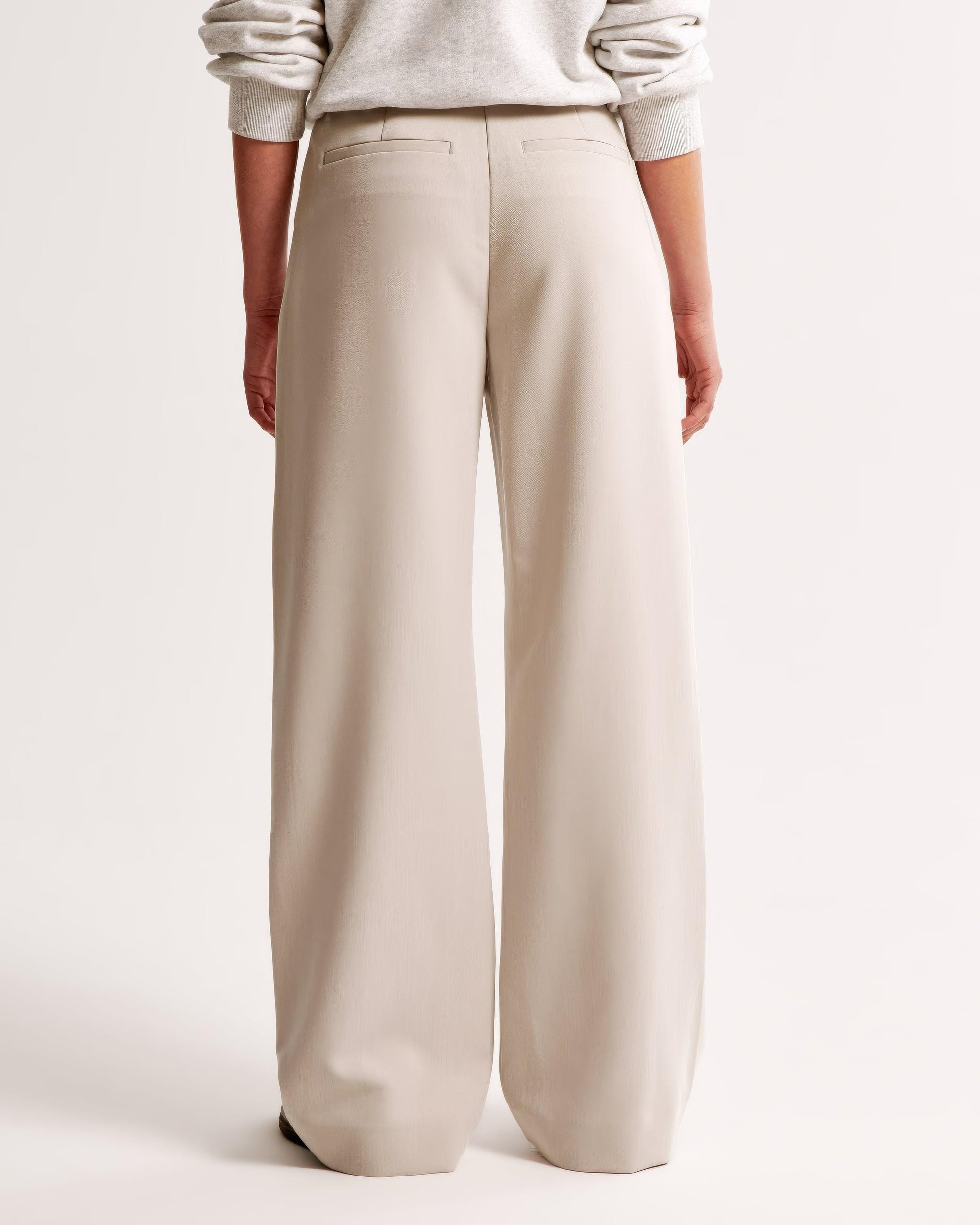 Pantalon Jambe Large Taille Haute Coupe Moderne-Pants-Marais Paris-Marais Paris