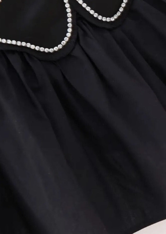 Haut Peplum Fleuri - Bretelles Spaghetti, Ornements Strass-Marais Paris-Marais Paris