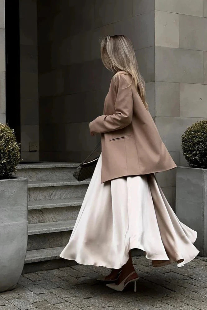 Jupe Longue Taille Haute Fluide - Élégance Soirée-Skirts-Marais Paris-Marais Paris