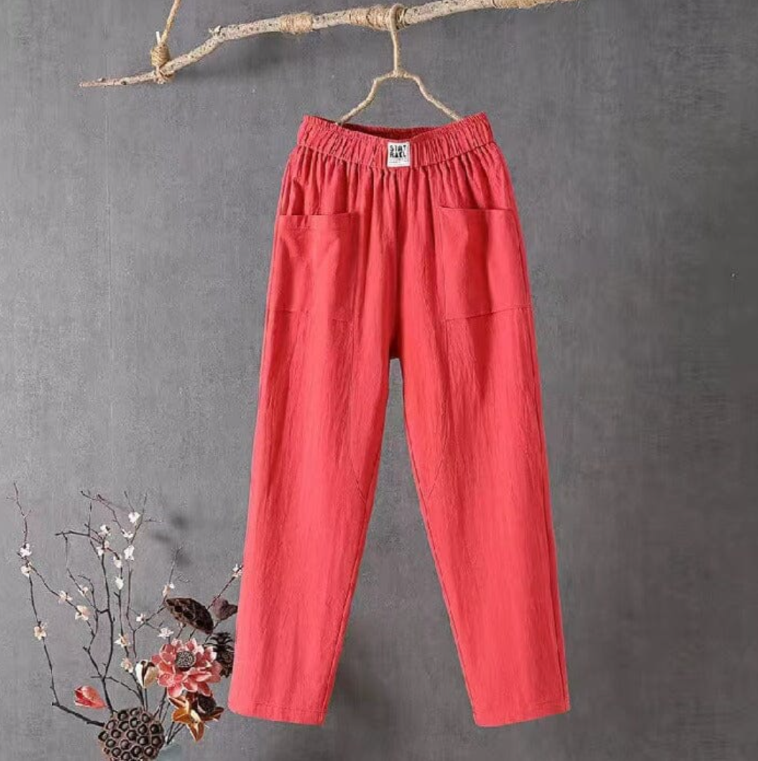 Marais Paris Pantalon Décontracté Tendance pour Toutes Occasions-Chino pants-Marais Paris-Rouge-XS-Marais Paris