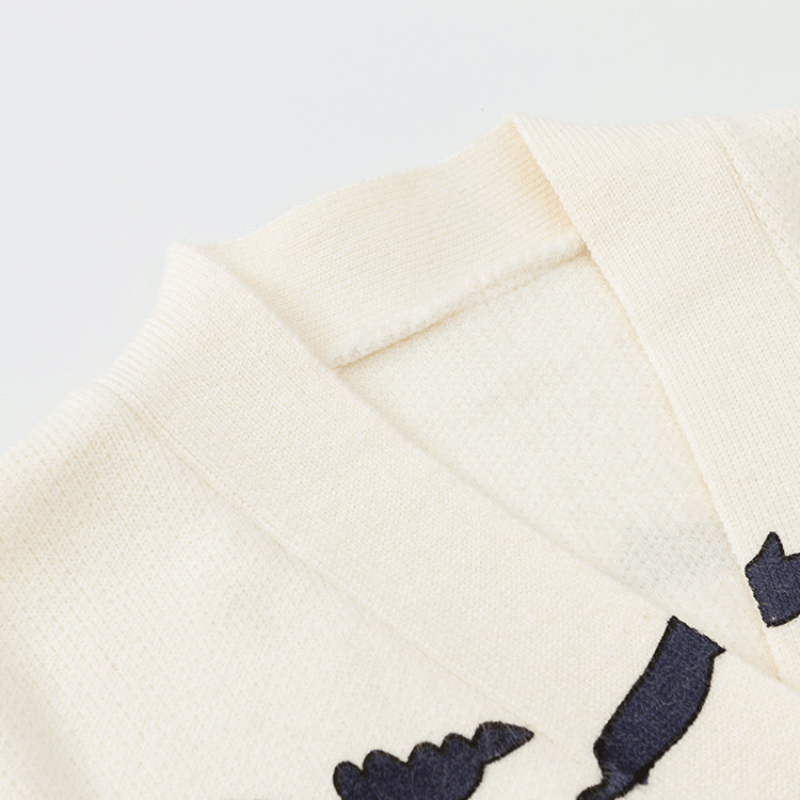 Cardigan Oversized avec Broderies Ludiques pour Femmes-Women Cardigans-Marais Paris-Marais Paris