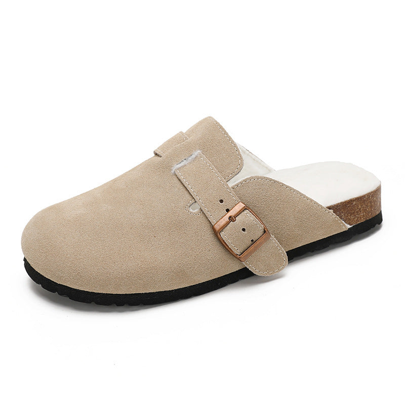 Mules Femme en Daim – Dos Ouvert, Semelle Liège, Bride Ajustable-82019-e4006714-3d48-46b8-9800-1299cdcc2322