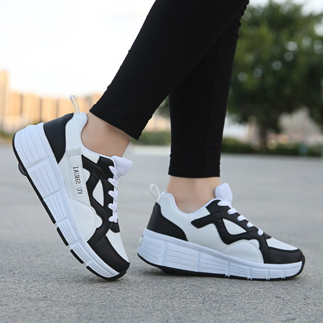 Chaussures Patins à Roulettes - Design Moderne, Semelle Épaisse-Shoes-Marais Paris-Noir/Blanc-36-Marais Paris