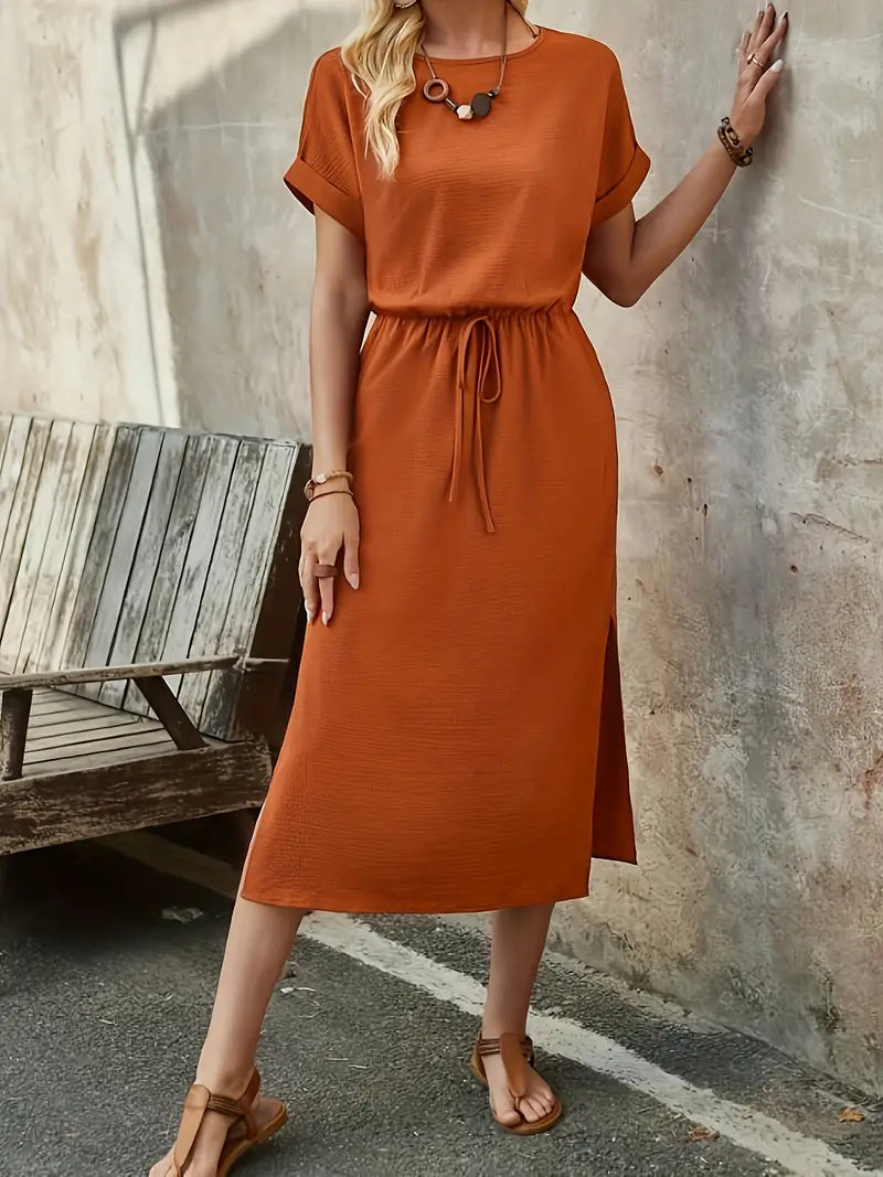 Marais Paris Robe Midi Chic et Confortable avec Taille Ajustable-Short dress-Marais Paris-Marais Paris
