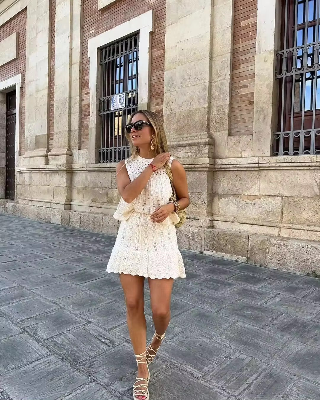 Ensemble Deux Pièces Femme – Top Tricoté & Jupe A-Line Bohème-Dresses-Marais Paris-Marais Paris