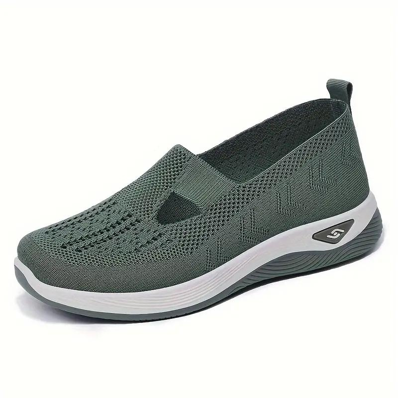 Slip-On Sneakers - Breathable Knit, Lightweight, Comfortable-Shoes-Marais Paris-Vert ArméE-36-Marais Paris
