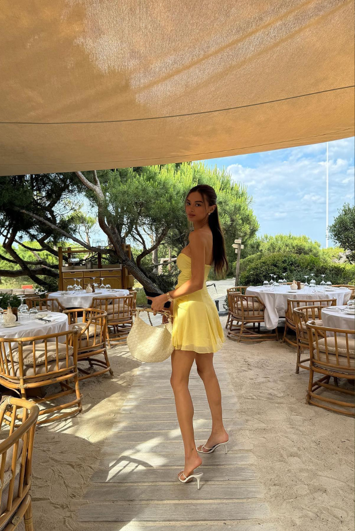 Robe Femme Jaune Découpes Manches Transparentes Fluide Été-83601-ffe4cce6-8161-475c-8a0c-14a0c0b256aa