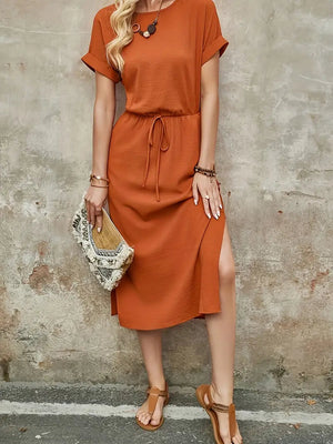 Marais Paris Robe Midi Chic et Confortable avec Taille Ajustable-Short dress-Marais Paris-Marais Paris