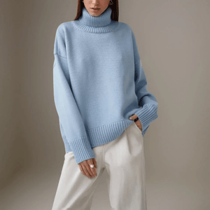 Marais Paris Pull Turtleneck Oversized Chic pour Femmes et Hommes-Women Sweaters-Marais Paris-Sky Blue-S-Marais Paris