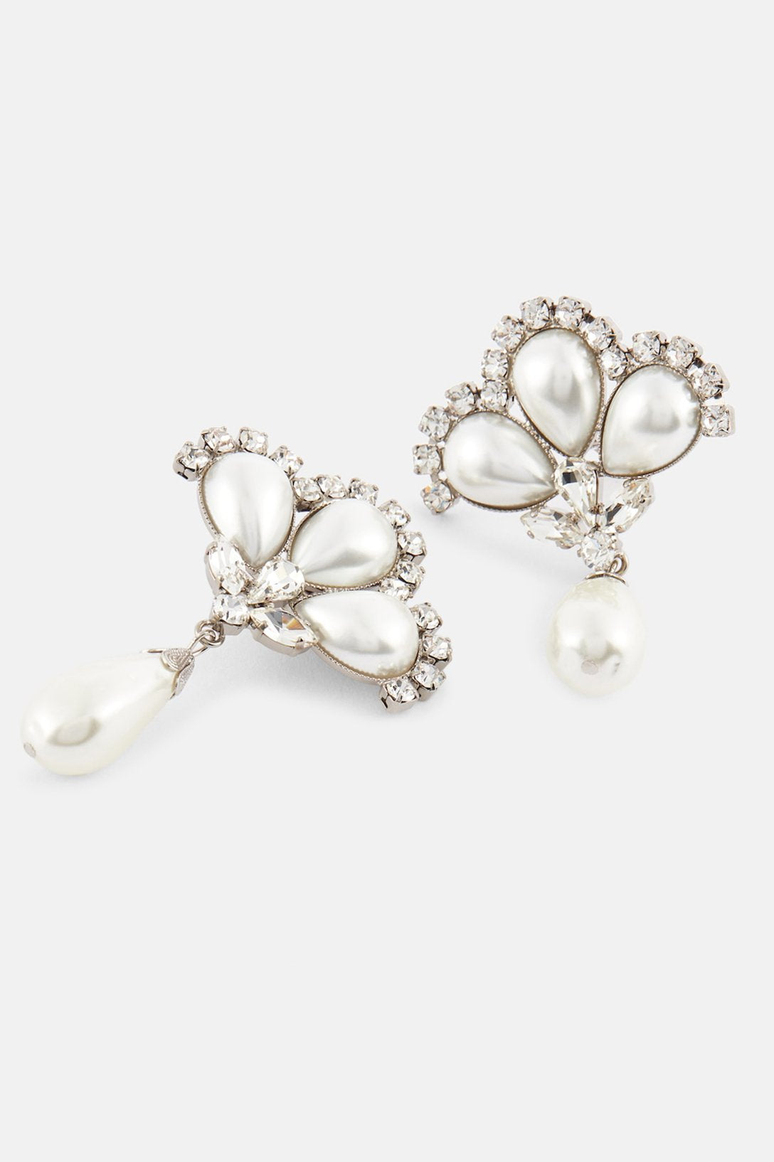Boucles d'oreilles pendantes perle et cristal - Élégance soirée-Earrings-Marais Paris-Marais Paris