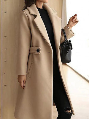 Manteau Long Femme – Ceinturé, Fermeture Boutonnée, Classique-74310-0929785a-3058-4c0c-b347-211704a6e54e