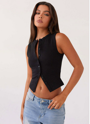 Robe Femme Côtelée Boutonnée Sans Manches, Style Polyvalent-83523-0c5fe46b-92aa-486d-8093-321185ca5228