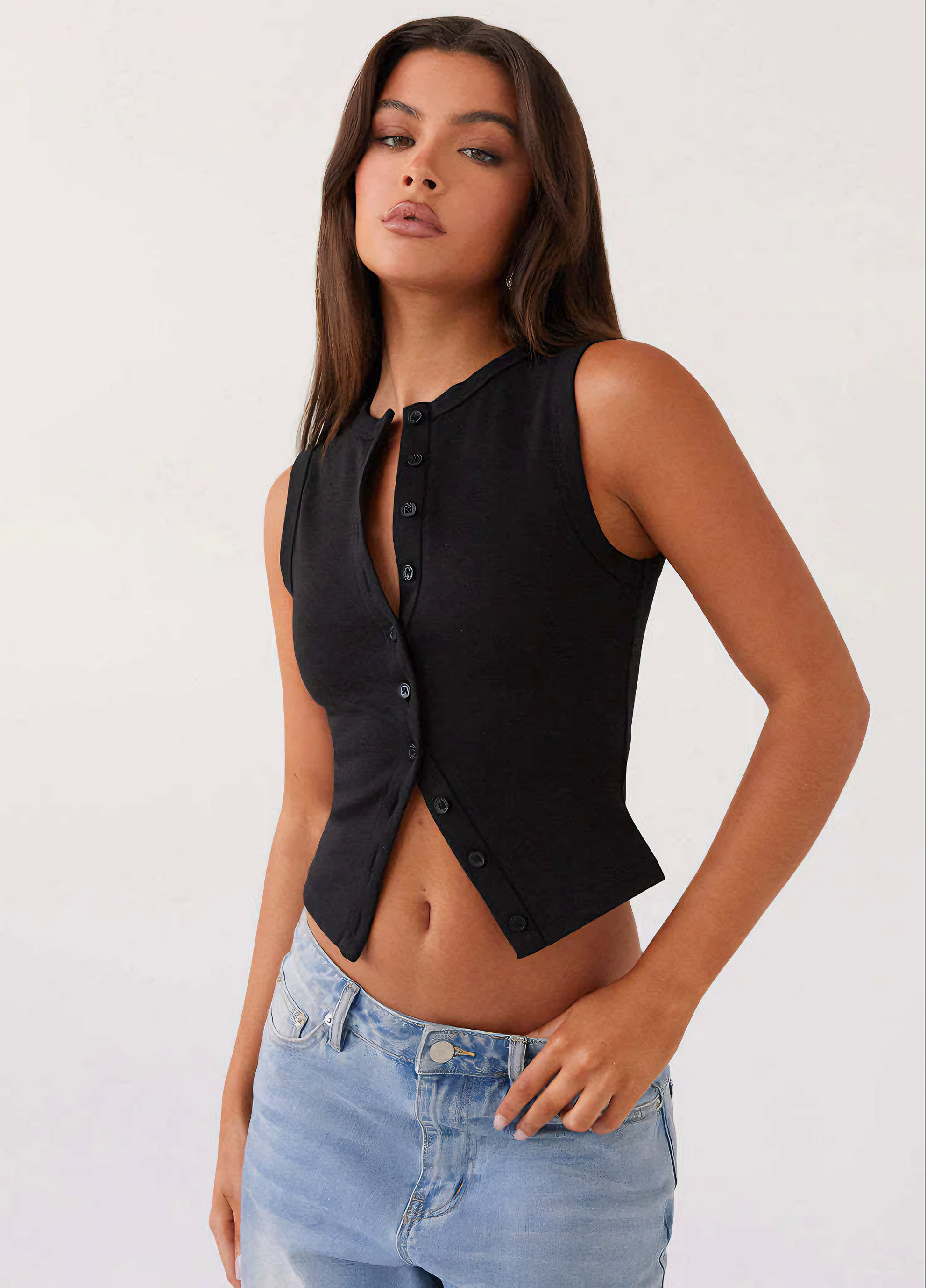 Robe Femme Côtelée Boutonnée Sans Manches, Style Polyvalent-83523-0c5fe46b-92aa-486d-8093-321185ca5228