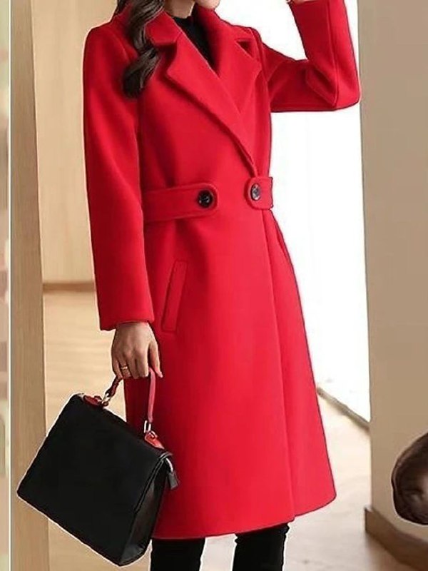 Manteau Long Femme – Ceinturé, Fermeture Boutonnée, Classique-74310-0c90aa9e-416e-411b-a7d3-2315c766f415