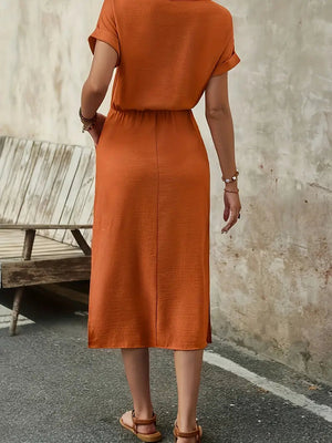 Marais Paris Robe Midi Chic et Confortable avec Taille Ajustable-Short dress-Marais Paris-Marais Paris