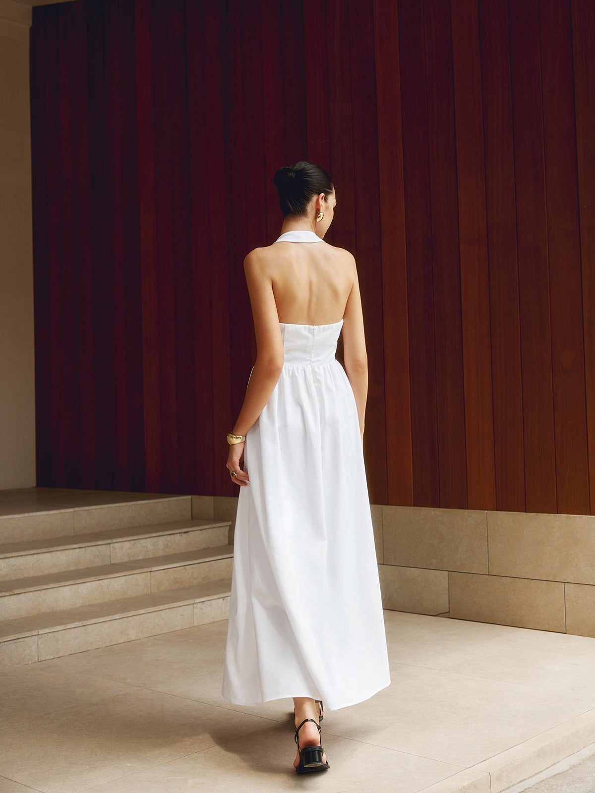 Robe Halter Femme - Coupe A-Line, Longueur Maxi/Midi-Old Money Style-Marais Paris-Marais Paris