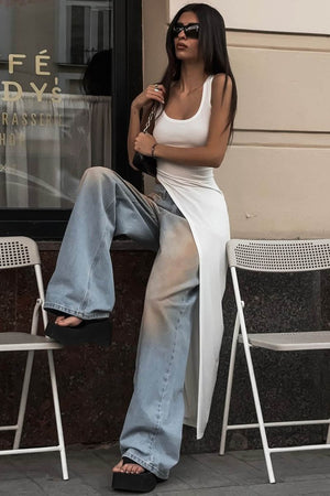 Top/Robe Asymétrique - Coupe Moderne, Fente Haute, Silhouette Ajustée-Tops-Marais Paris-Marais Paris